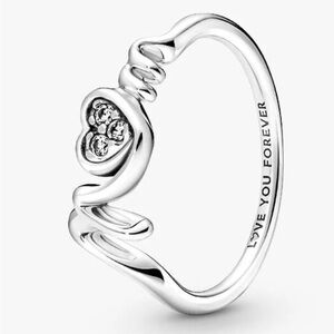 Elegant Pandora Sterling Silver Heart Ring size 8.5
